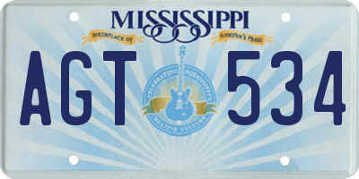 MS license plate AGT534