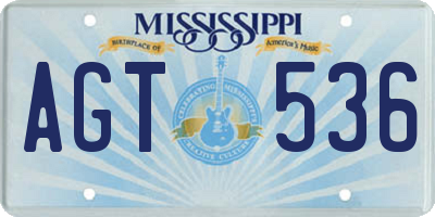 MS license plate AGT536