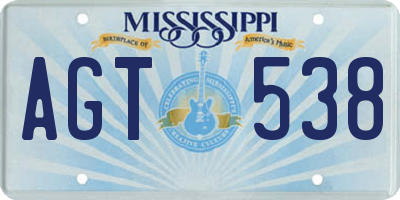 MS license plate AGT538