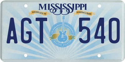 MS license plate AGT540