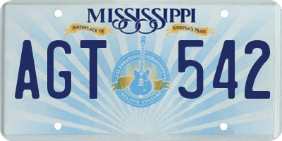 MS license plate AGT542