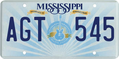 MS license plate AGT545