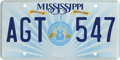 MS license plate AGT547