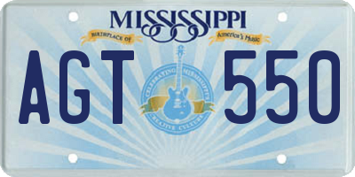 MS license plate AGT550
