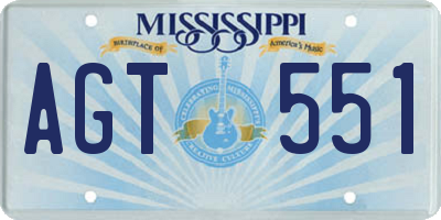 MS license plate AGT551