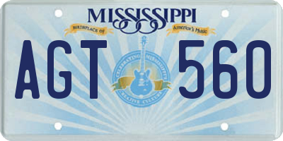 MS license plate AGT560