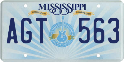 MS license plate AGT563