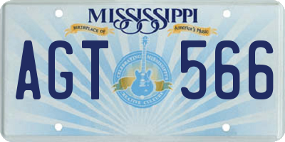 MS license plate AGT566