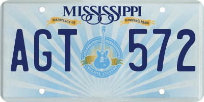MS license plate AGT572
