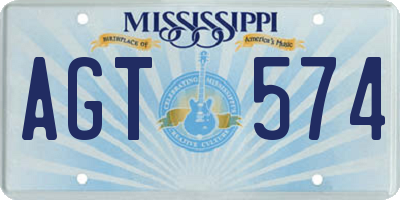 MS license plate AGT574
