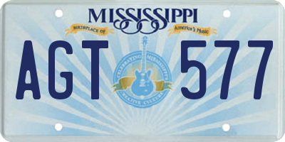 MS license plate AGT577