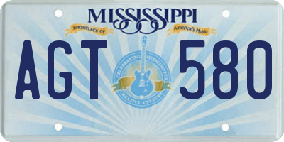 MS license plate AGT580