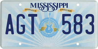 MS license plate AGT583