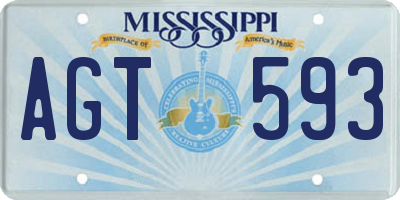 MS license plate AGT593
