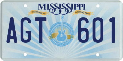 MS license plate AGT601