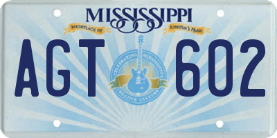MS license plate AGT602