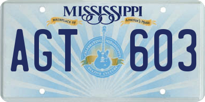 MS license plate AGT603