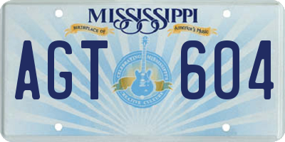 MS license plate AGT604