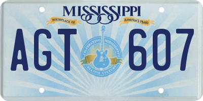 MS license plate AGT607