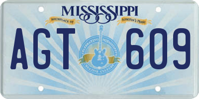 MS license plate AGT609