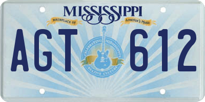 MS license plate AGT612
