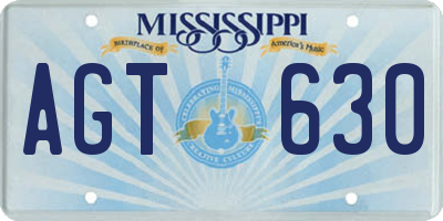 MS license plate AGT630