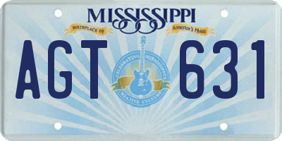 MS license plate AGT631