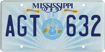 MS license plate AGT632
