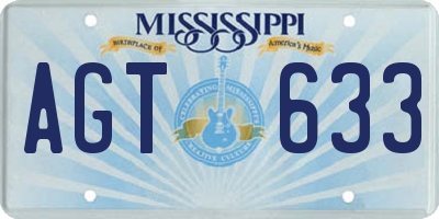 MS license plate AGT633
