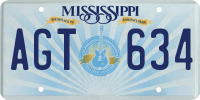 MS license plate AGT634