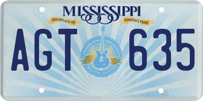 MS license plate AGT635