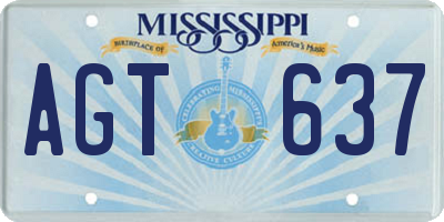 MS license plate AGT637