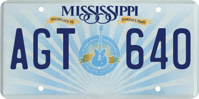 MS license plate AGT640