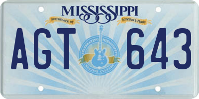 MS license plate AGT643