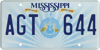 MS license plate AGT644