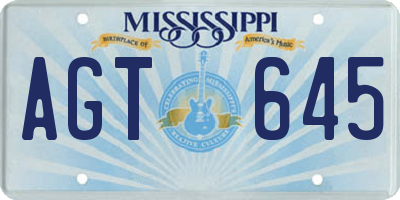 MS license plate AGT645