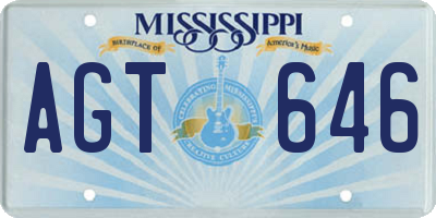 MS license plate AGT646