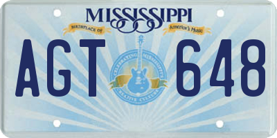 MS license plate AGT648