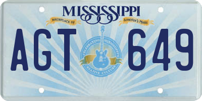 MS license plate AGT649
