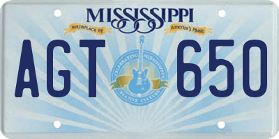MS license plate AGT650
