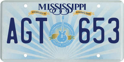 MS license plate AGT653