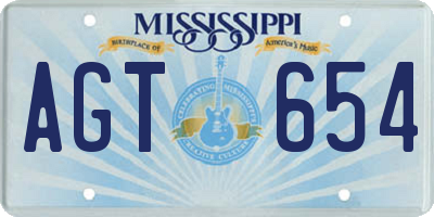 MS license plate AGT654