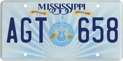 MS license plate AGT658