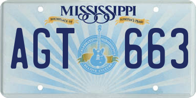 MS license plate AGT663