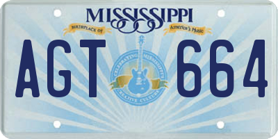 MS license plate AGT664