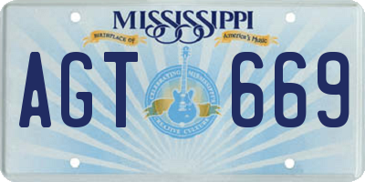 MS license plate AGT669