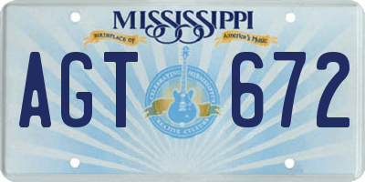 MS license plate AGT672