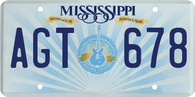 MS license plate AGT678
