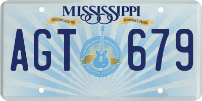 MS license plate AGT679