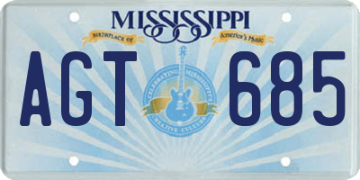 MS license plate AGT685